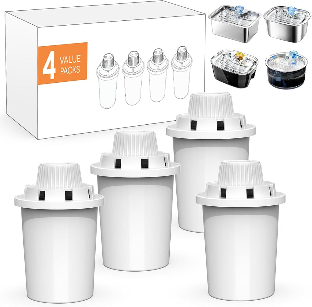 Pet Water Fountain Replacement Filters - 4 Pack