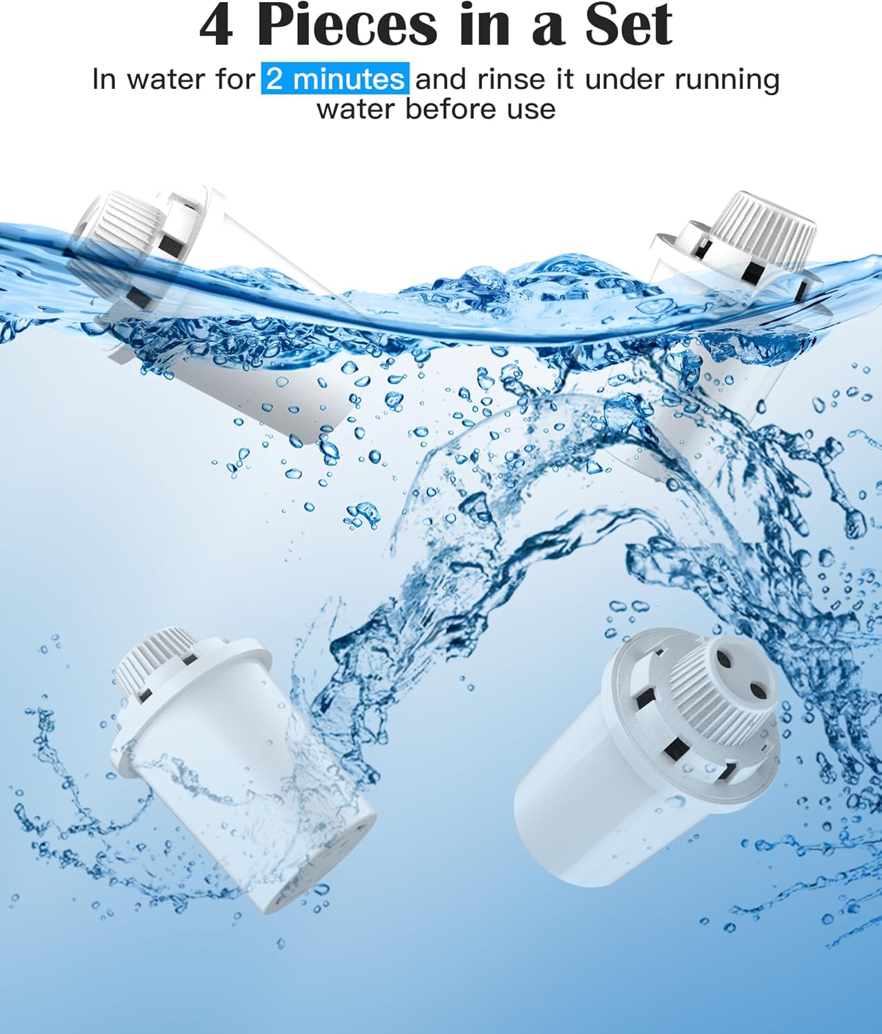Pet Water Fountain Replacement Filters - 4 Pack