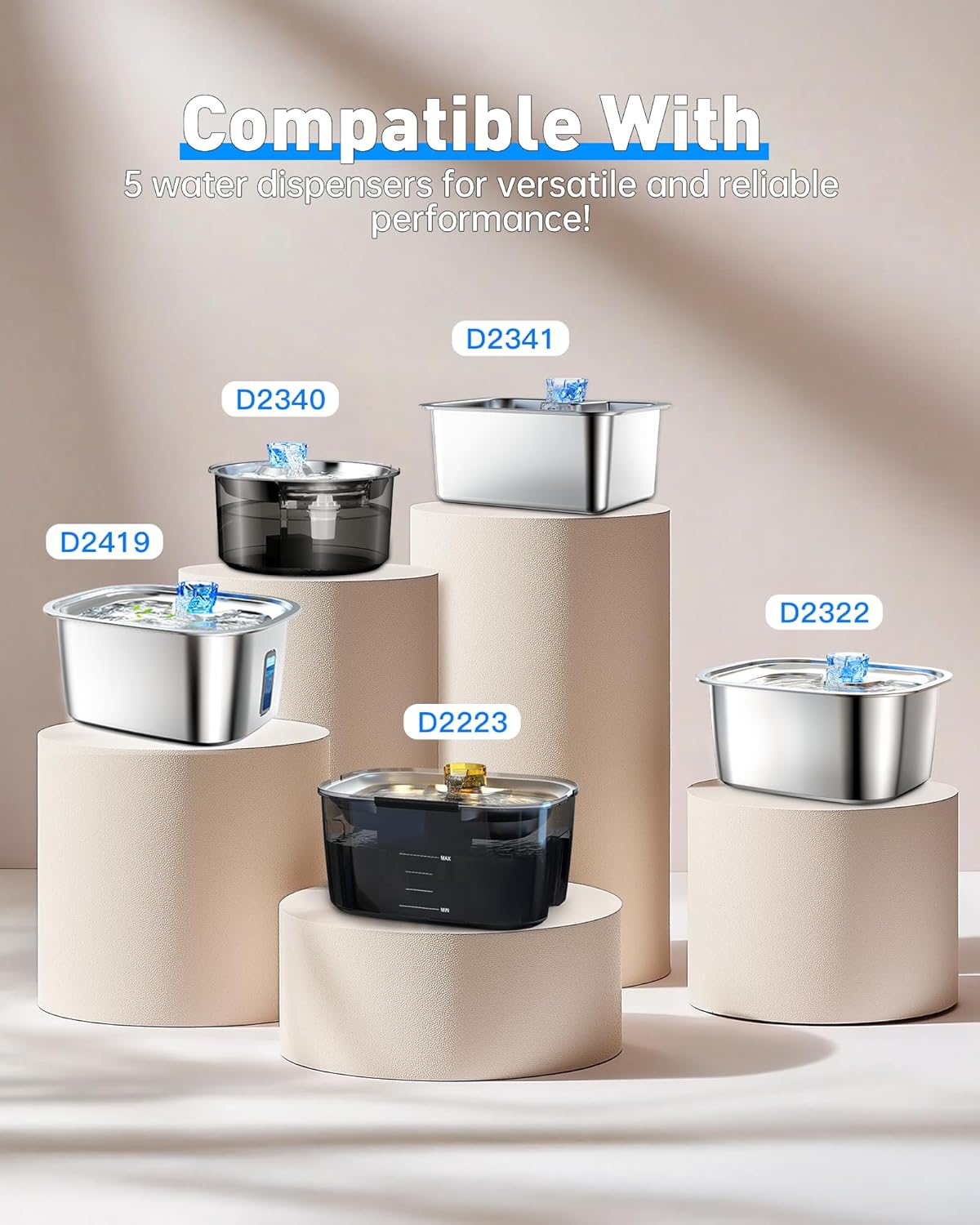 Pet Water Fountain Replacement Filters - 4 Pack