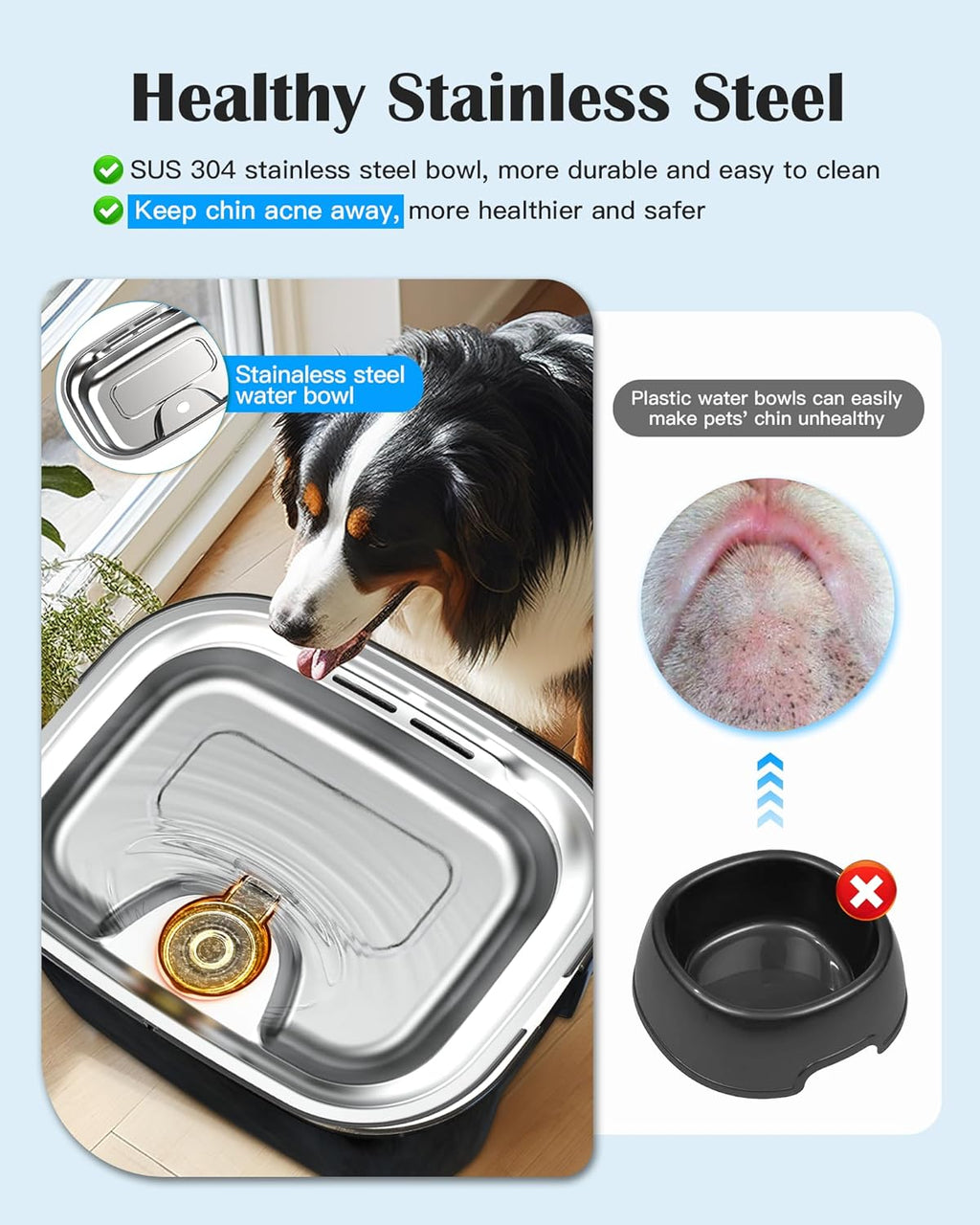 10L Stainless Steel Dog Water Fountain