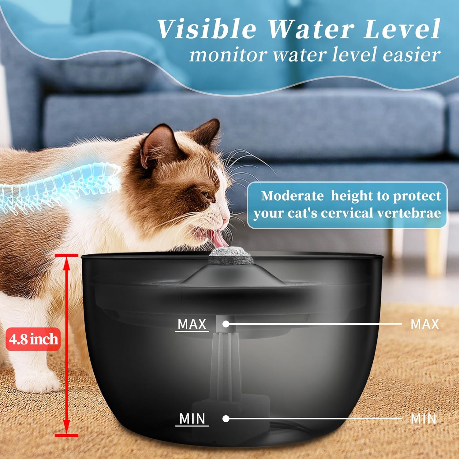 3L Stainless Steel Cat Water Fountain